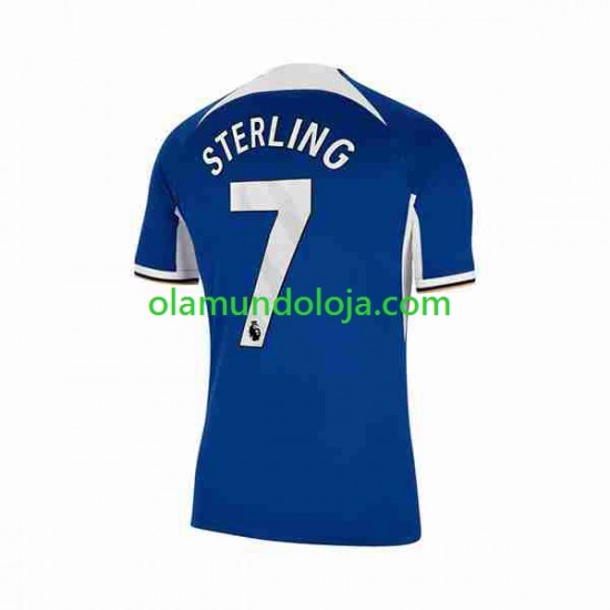 Camisola Chelsea Raheem Sterling 7 Homem Equipamento Primeiro 2023-2024 Manga Curta